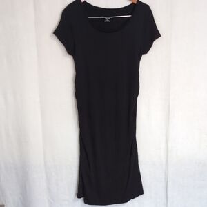 Liz Lange Maternity Black Scoop Neck Midi Dress Size Medium